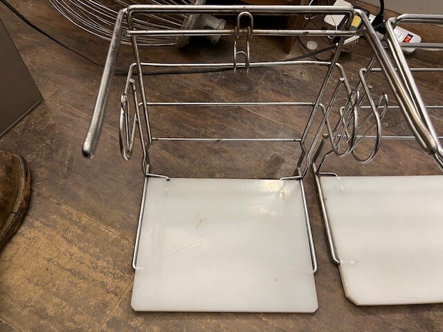 Set of 2 Chrome T-Shirt Shopping Bag Rack Stand Store Holder Grocery Bagging