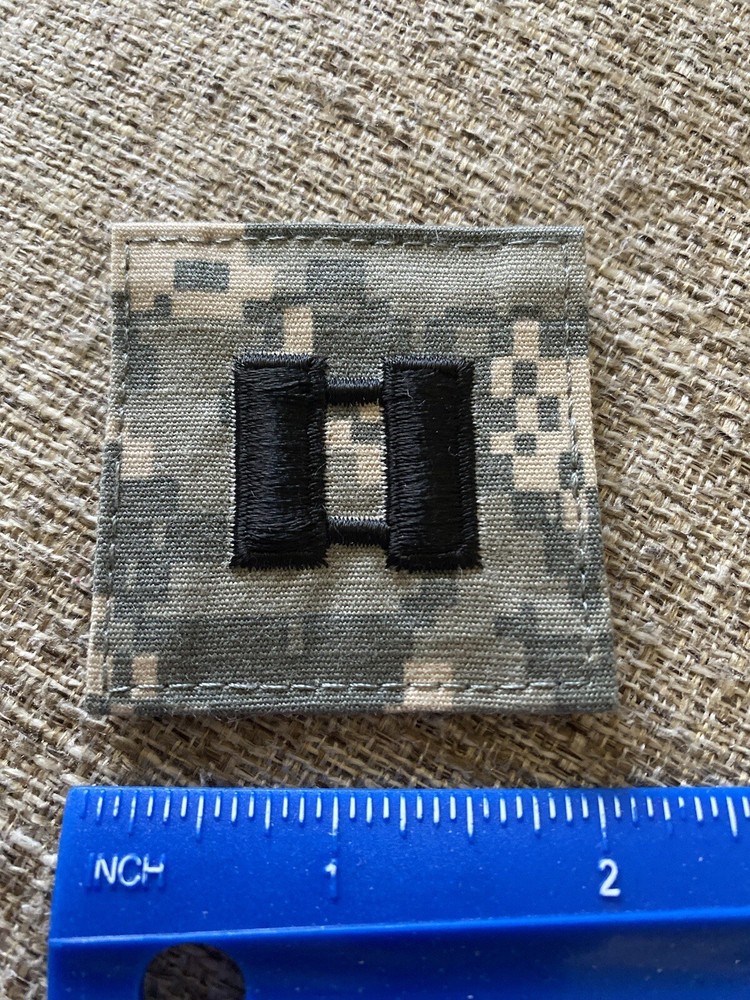 US Army Captain CPT O-3 Rank ACU Hook / Loop Pattern Military Patch INV6294