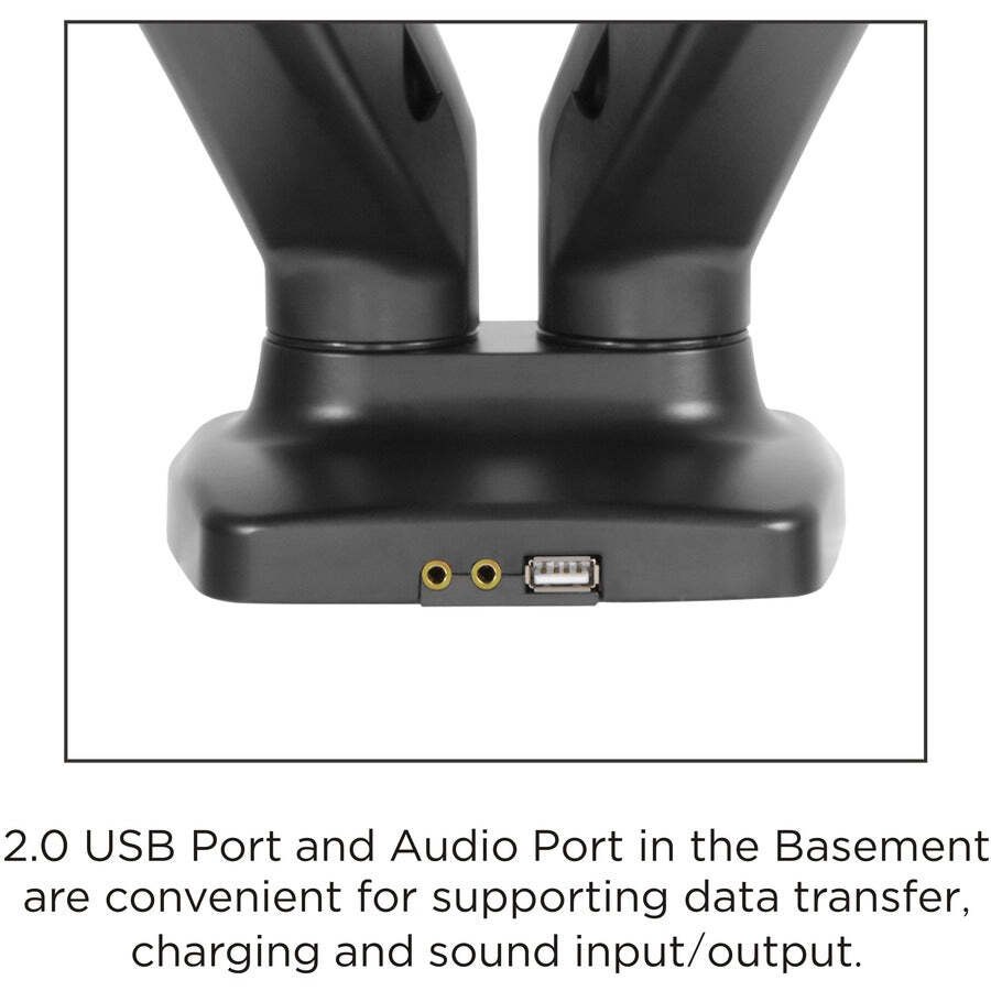 Lorell LLR99801 Dual Mounting Arm for Two Monitors - Black