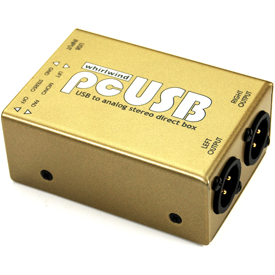 Whirlwind pcUSB USB to Analog Stereo Direct Box, New!