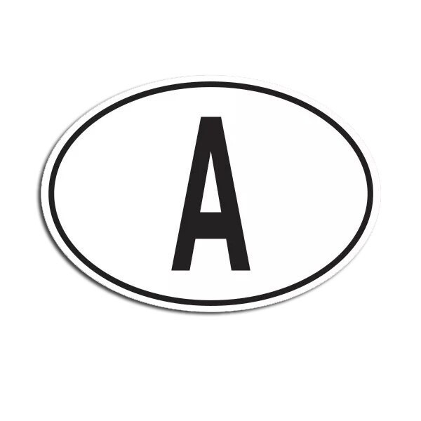 A Austria Country Code Oval Sticker Decal