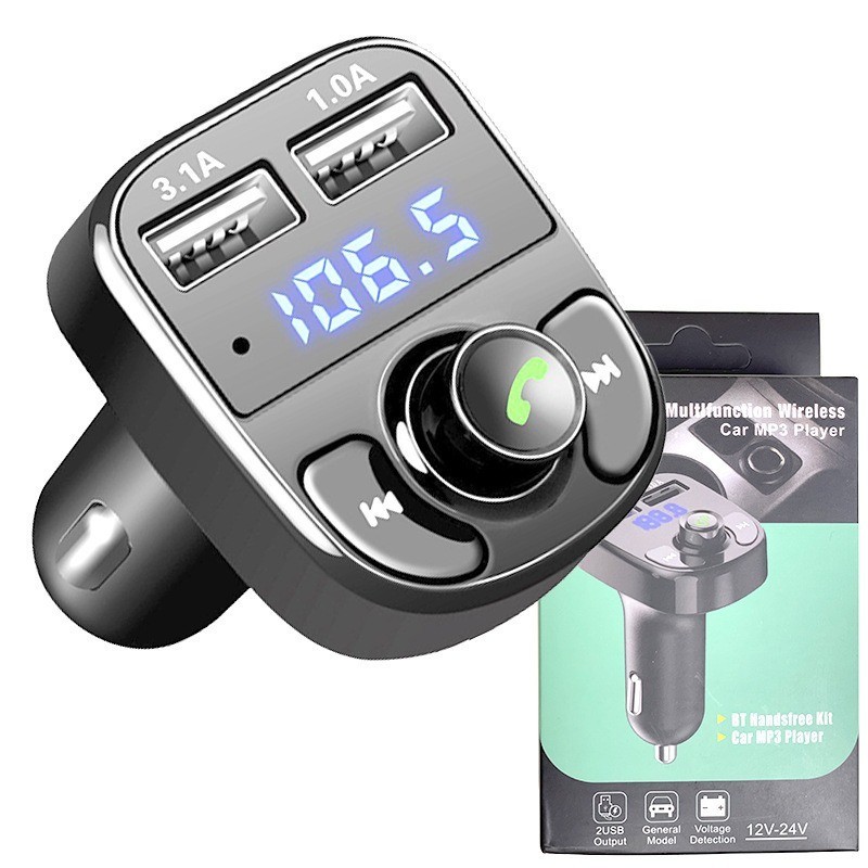 X8 Bluetooth FM Transmitter Car MP3 Player Micro TF Card Handsfree Dual USB