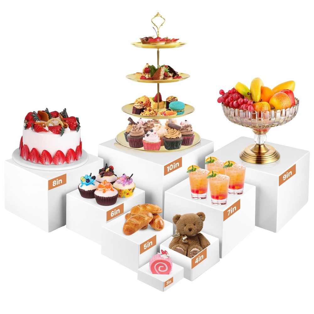 8PCS Buffet Risers, Food Risers for Buffet Table Display Stands for Party, Ca...