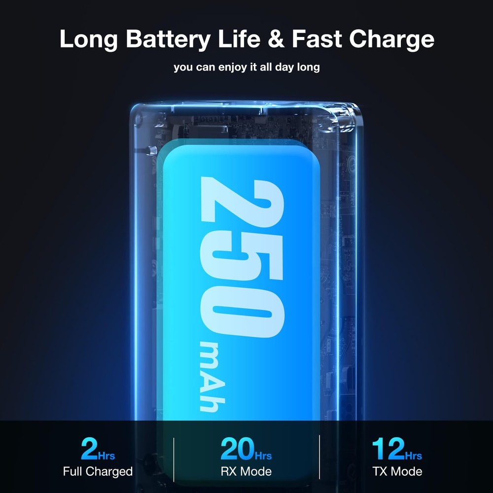 Bluetooth 5.3 Adapter Transmitter/Receiver 2-in-1 Mini Wireless with 3.5mm Au...