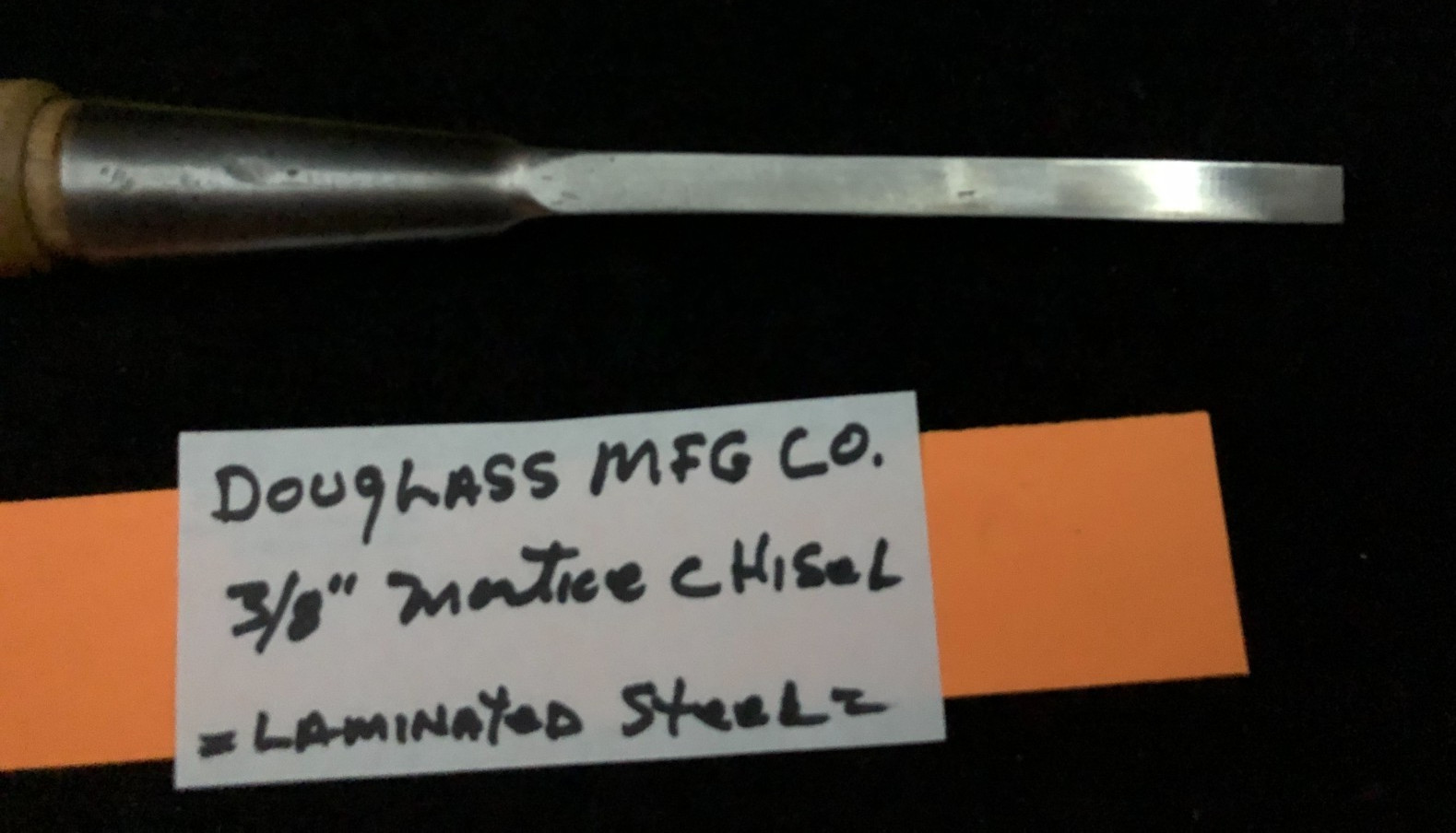 Vintage Douglass Mfg Co 3/8" Socket Mortice Wood Chisel Lam. Steel