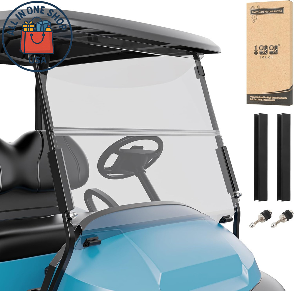 Fold Down Golf Cart Windshield Impact Resistant Anti UV