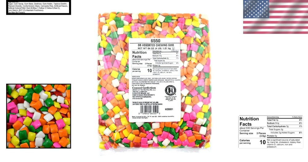 Bulk Chewing Gum Refills, Assorted Chicle - 64oz