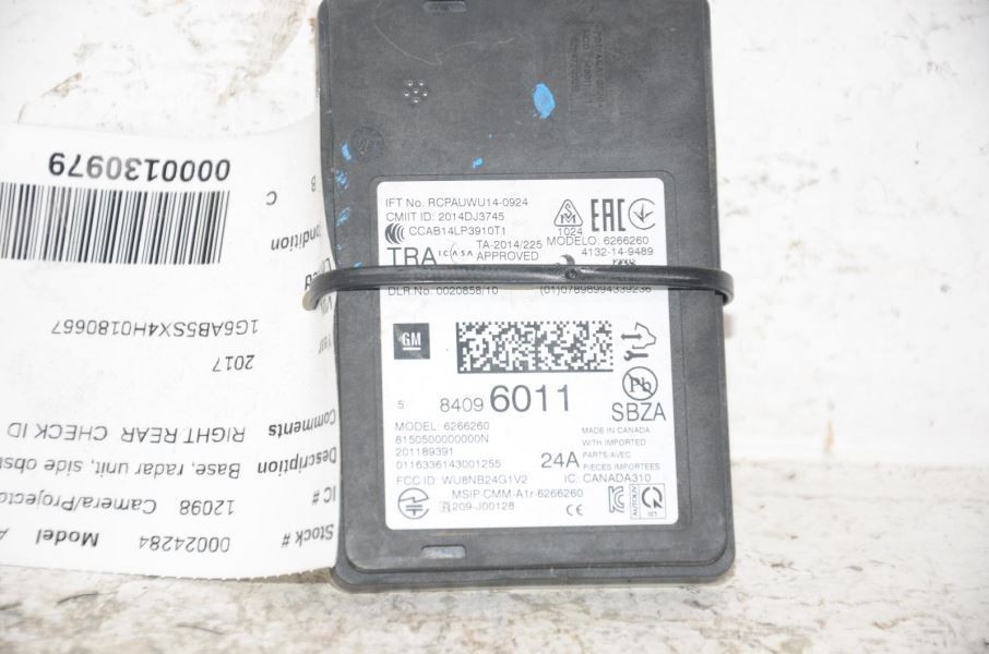 2017 CADILLAC ATS Rear Radar Side Obstacle Detection Sensor Module 842835
