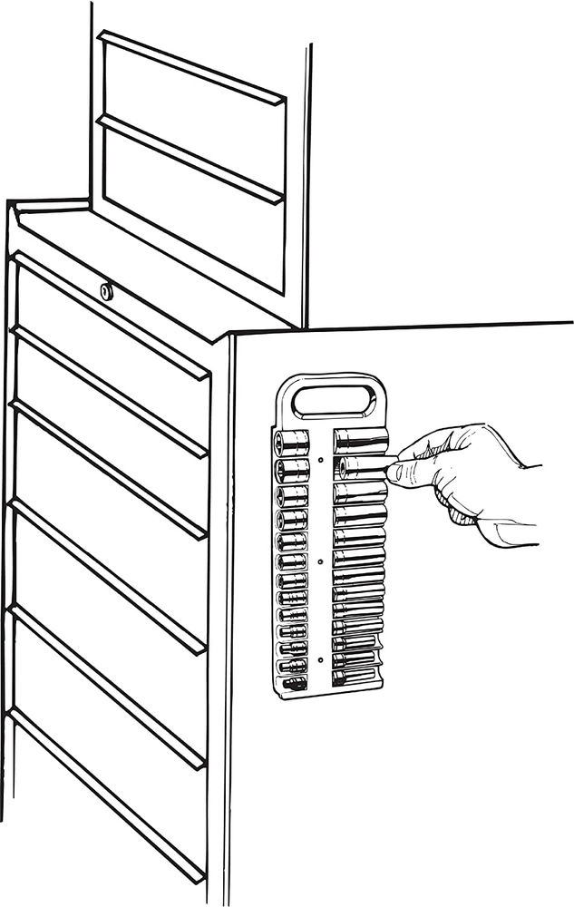 Magnetic Socket Holder 1/4 Drive 26 Sockets Tray Organizer Tool Rack Storage″