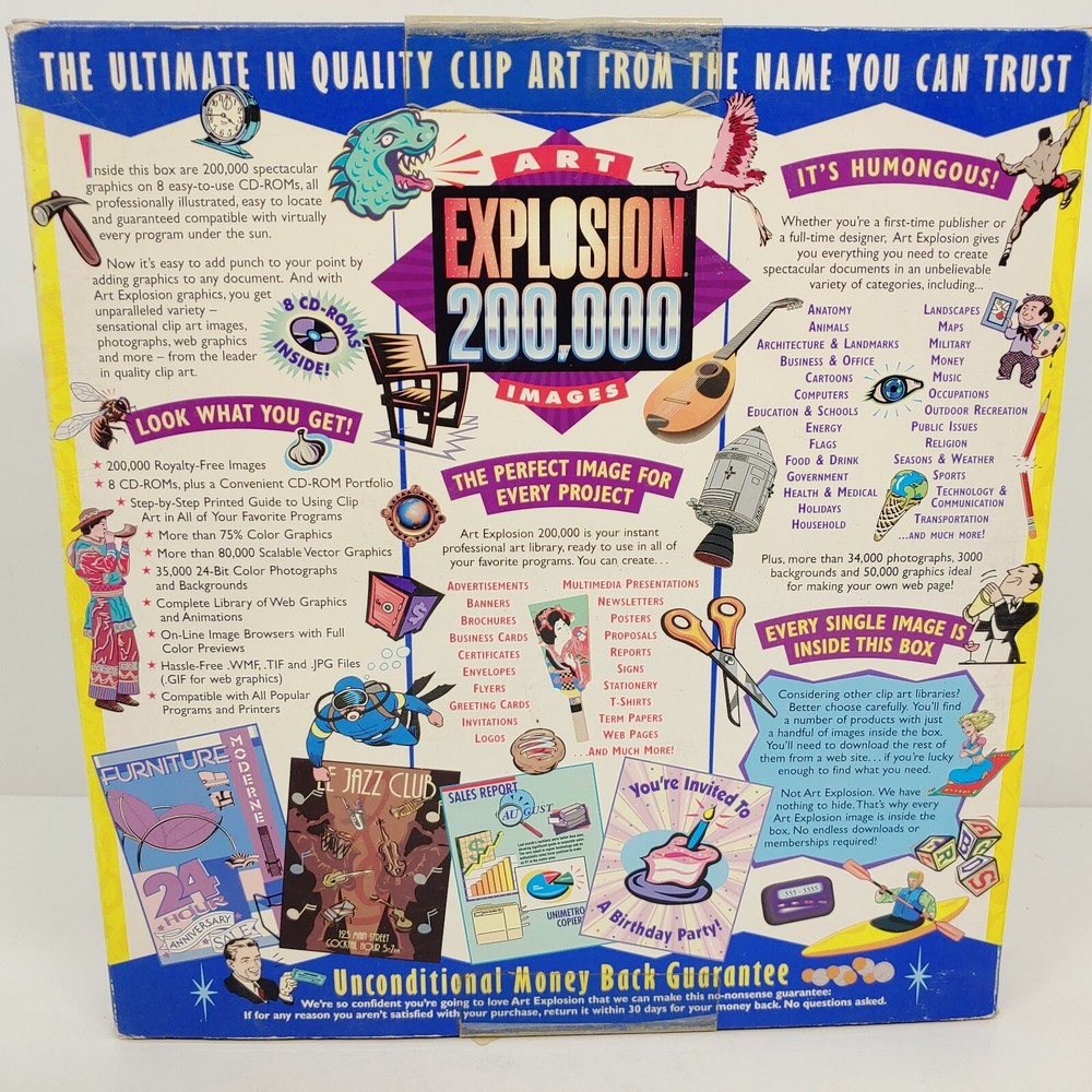 Art Explosion 200,000 Images Clip Art PC CD-ROM Software Program 2001 Nova