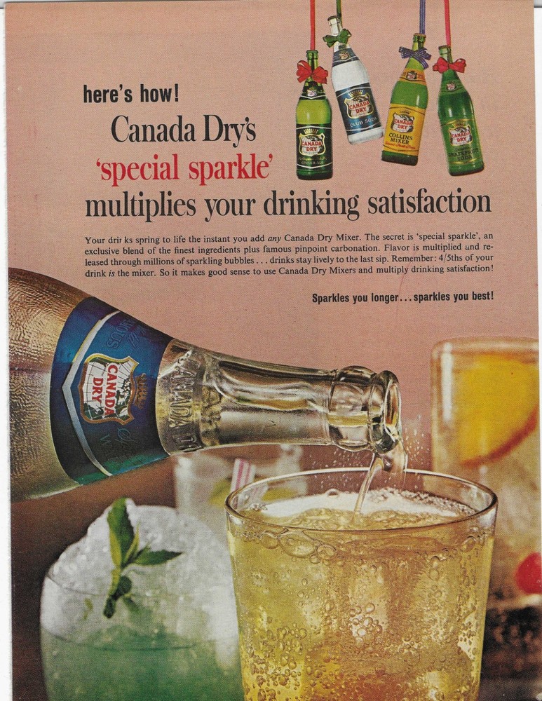 CANADA DRY'S 'SPECIAL SPARKLE'  ORIGINAL PRINT AD