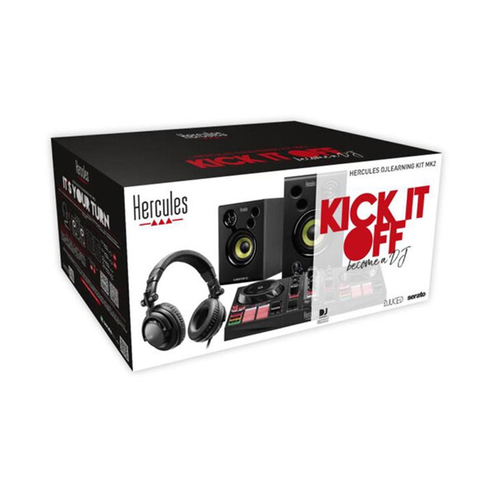 Hercules DJLEARNING KIT MK2 All-in-One DJ Controller Kit for Learning, Black