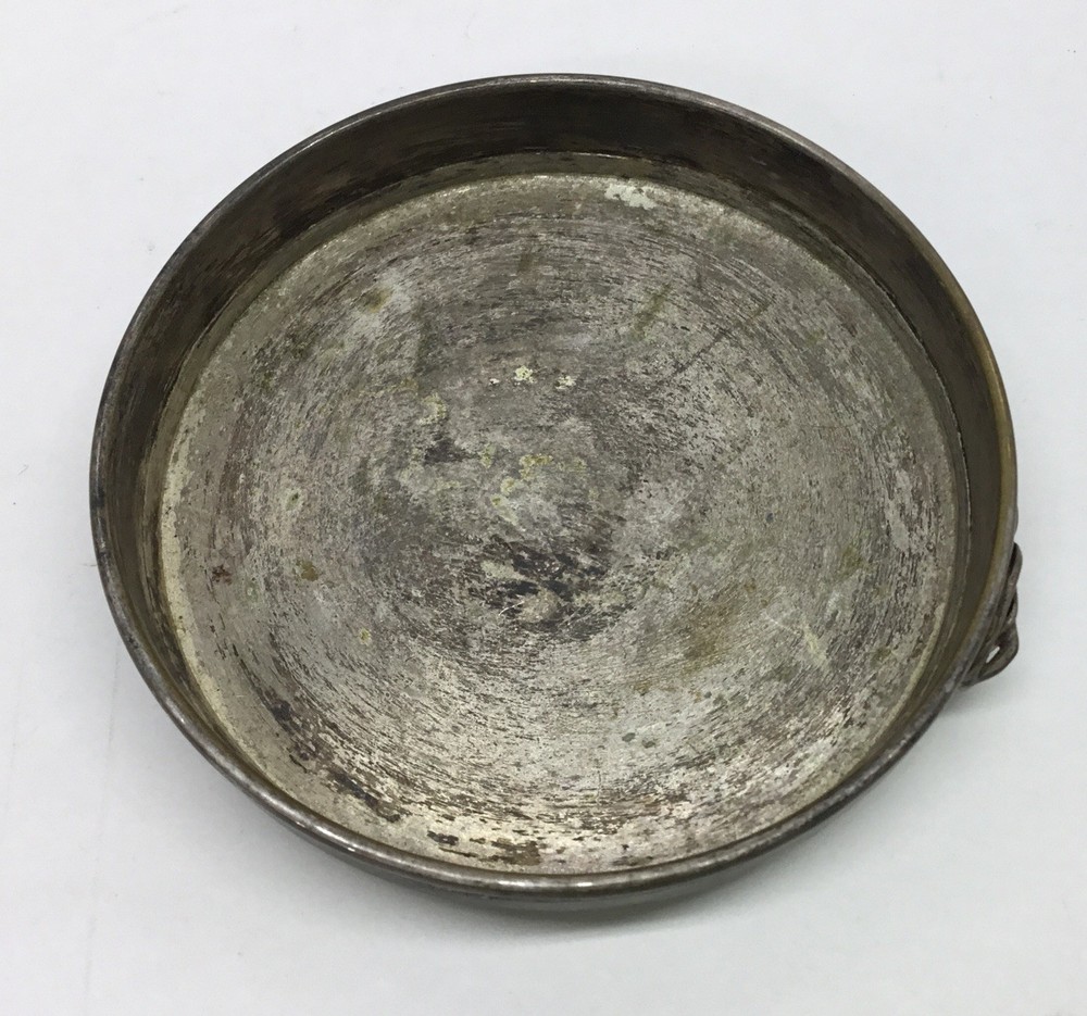 Vintage Silver Plate Shallow Trinket Dish w/Belt Design……..[B18]