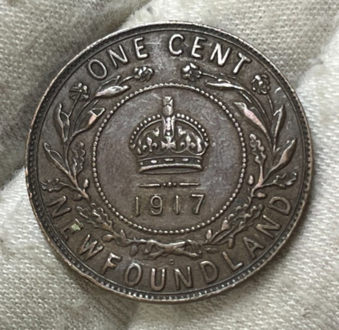 1917 Canada Newfoundland One Cent Coin Great Condition