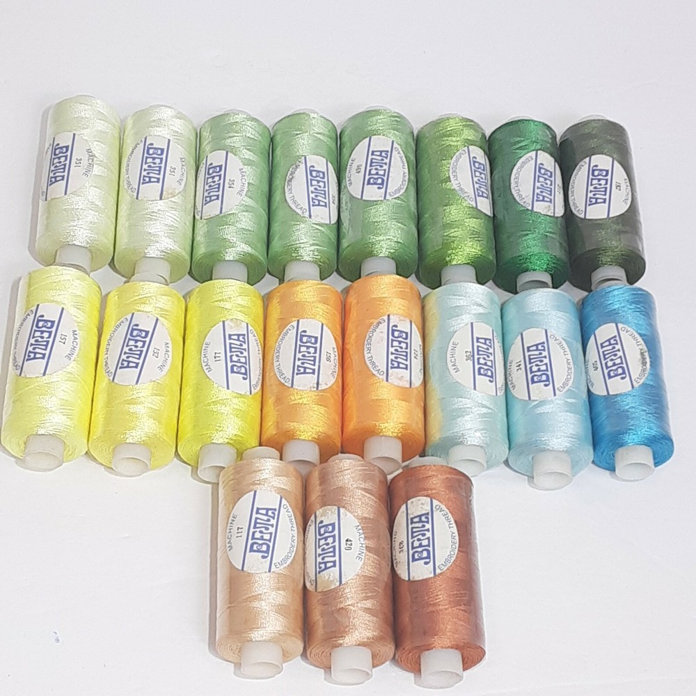 19 Beta Machine Embroidery Polyester Thread Multi Color w/ Case Thread Holder