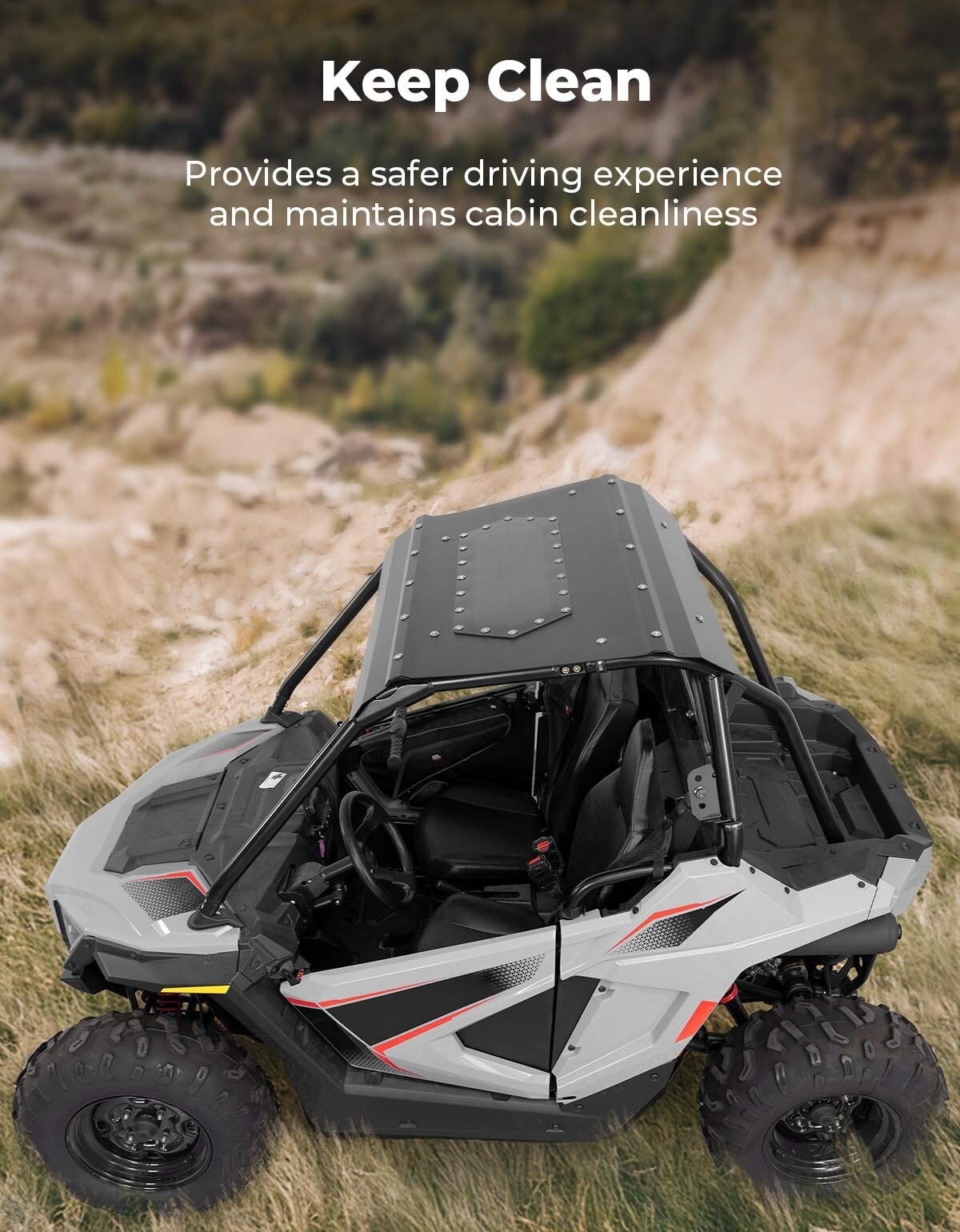 KEMIMOTO UTV Aluminum Roof W/Fixed Sunroof For Polaris RZR 200 2022-2025 2889739