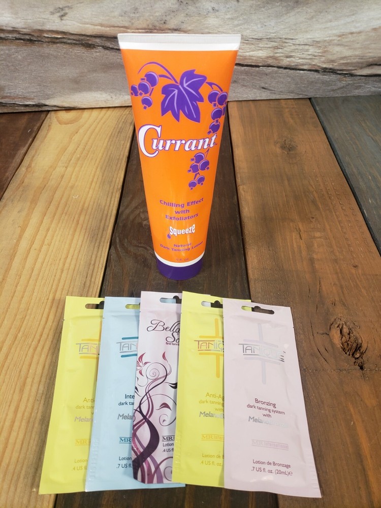 Squeeze Currant Chilling Tanning Bed Lotion PLUS 5 Packets