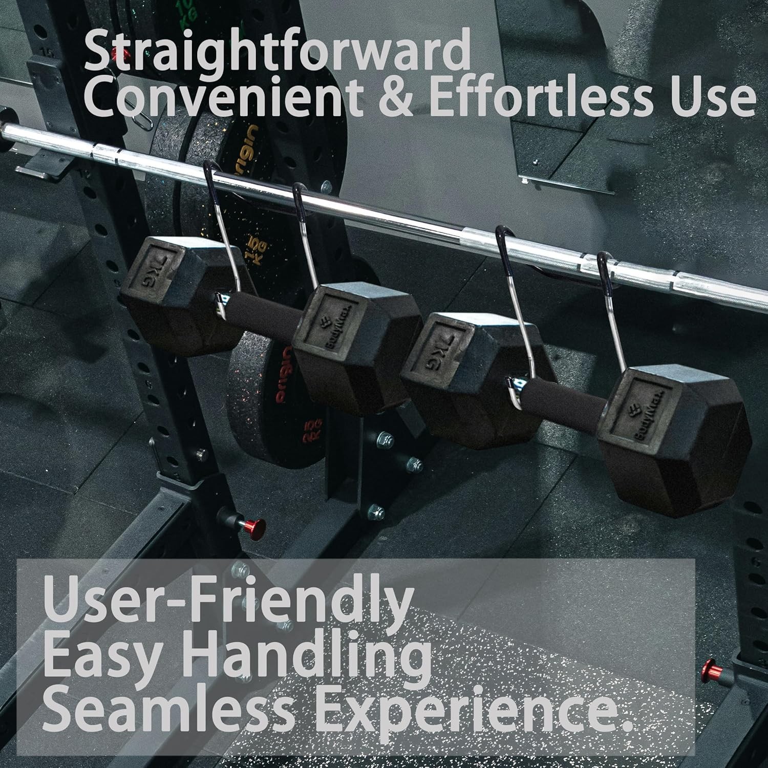 Set of 2 Dumbbell Spotter Hooks - Strength Performance - Barbells Safety Hanger