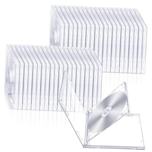 20 Pack 10.4mm Double Cd Jewel Case Plastic Double 2 Disc Capacity DVD Clear