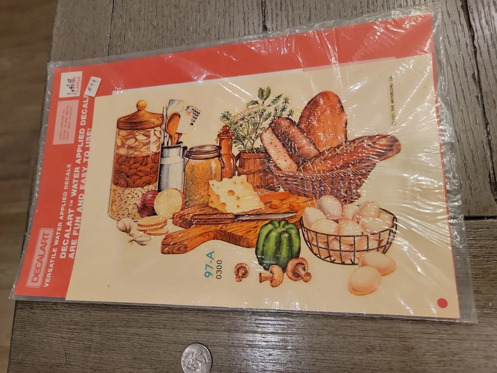 Meyercord Decorative Transfer  Decal Sheet 97-A Bread Eggs Kitchen