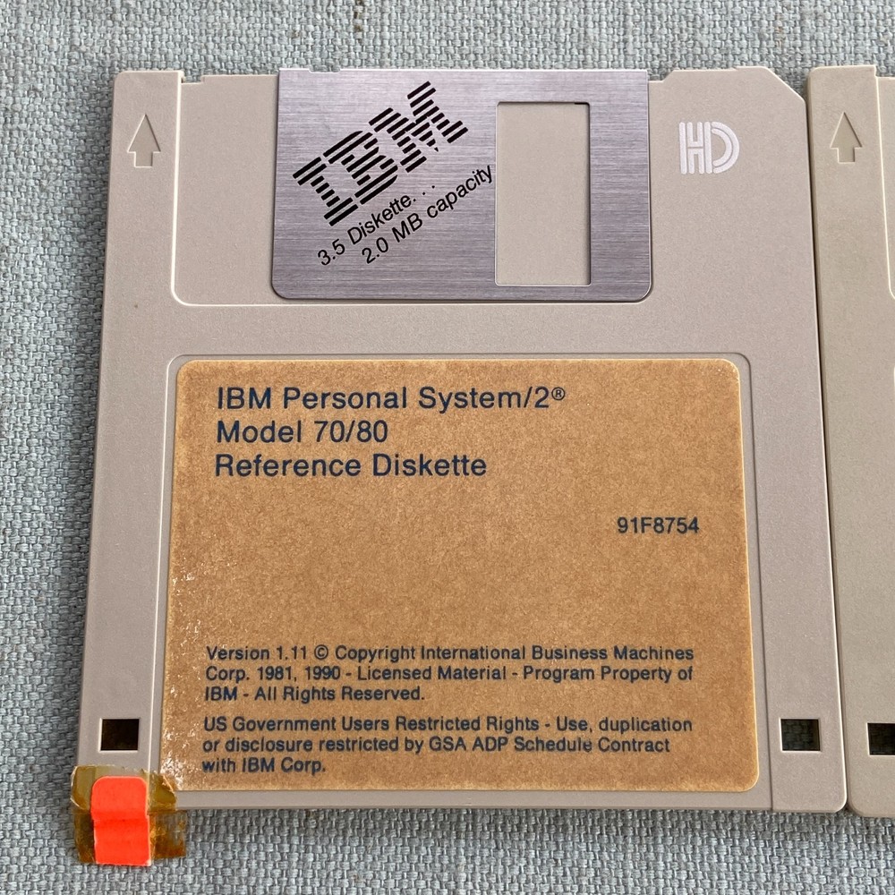 Vintage Software IBM PS/2 Model 70 80 386 Reference Diskette Version 1.11 1.04 1
