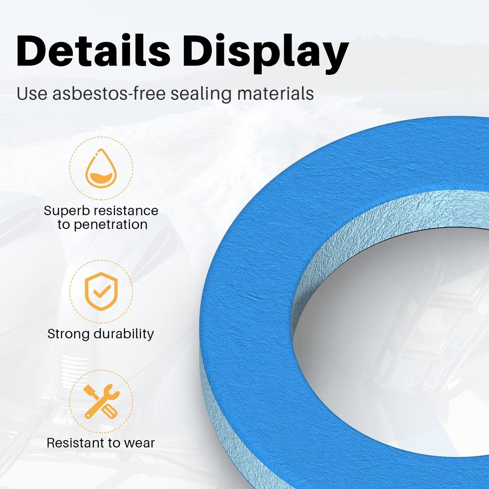 10Pcs 830749 Gearcase Drain Plug Seal, Lower Unit Medium, Blue