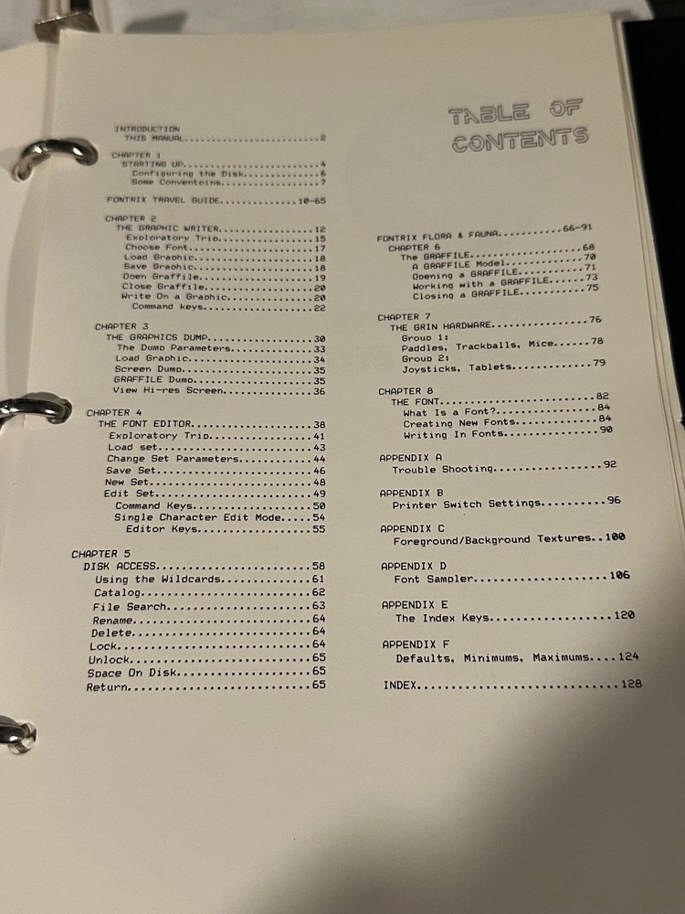 Fontrix typesetting software complete with Fontpaks Apple II plus IIe computer