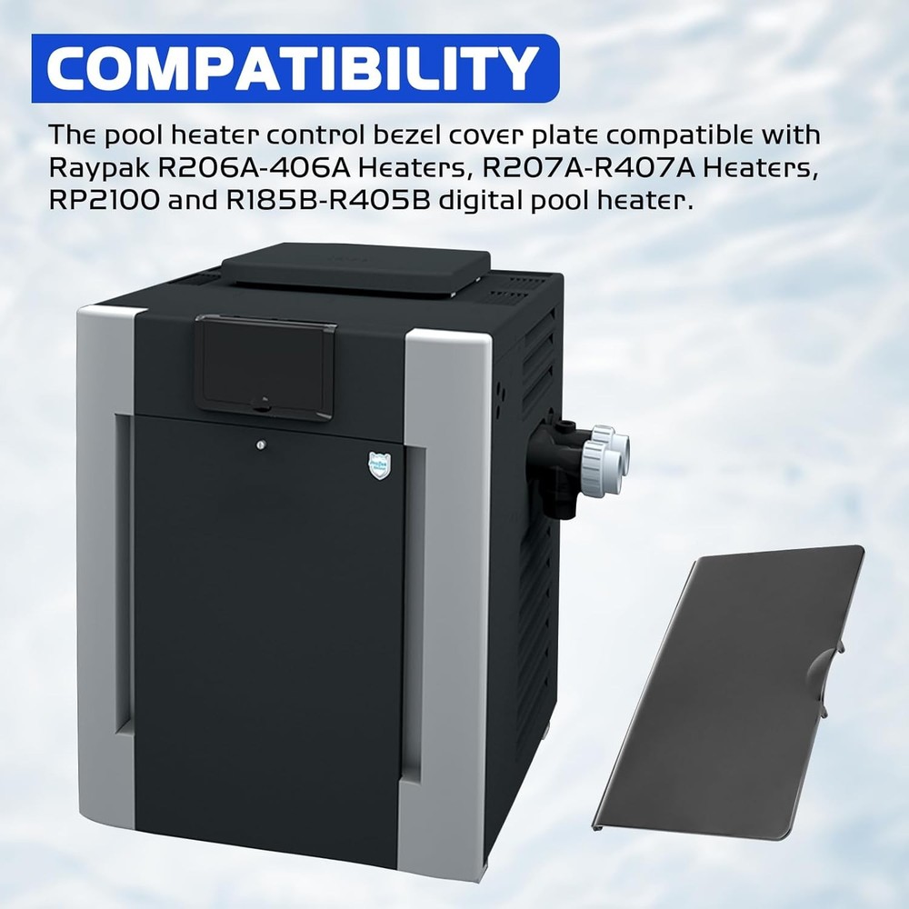 009487F Pool Heater Cover Control Bezel Compatible with Raypak Models...