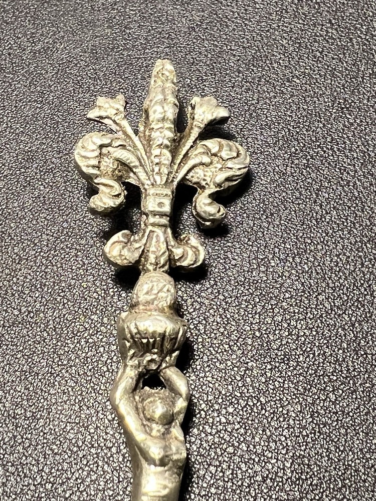 Bellini Italy 1950s Ornate Pierced Silverplated Serving Set Spoon Fork, 10”