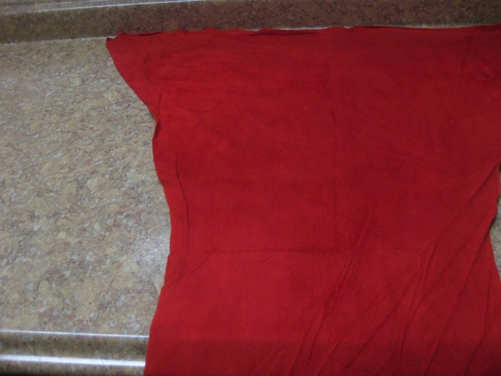 Red Suede Deer Leather #0006672 Row HH