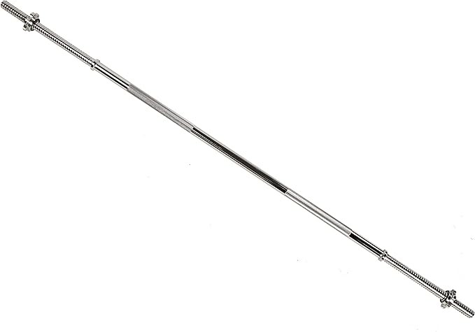 Threaded Chrome Barbell with Lock Collars, 60-Inch, 1-Inch Diameter