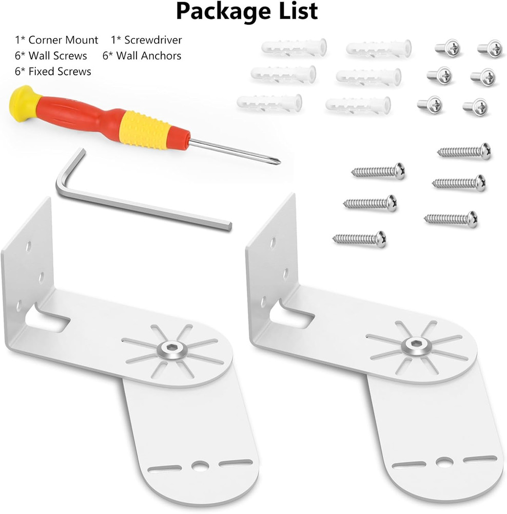 2Pack Adjustable Corner Mount Bracket Compatible with Eufy Security Solocam S340