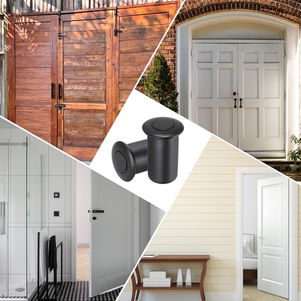 2PCS 0.51" Door Latch Dust Protector, Dust-Proof Sliding Lock Insert, Black