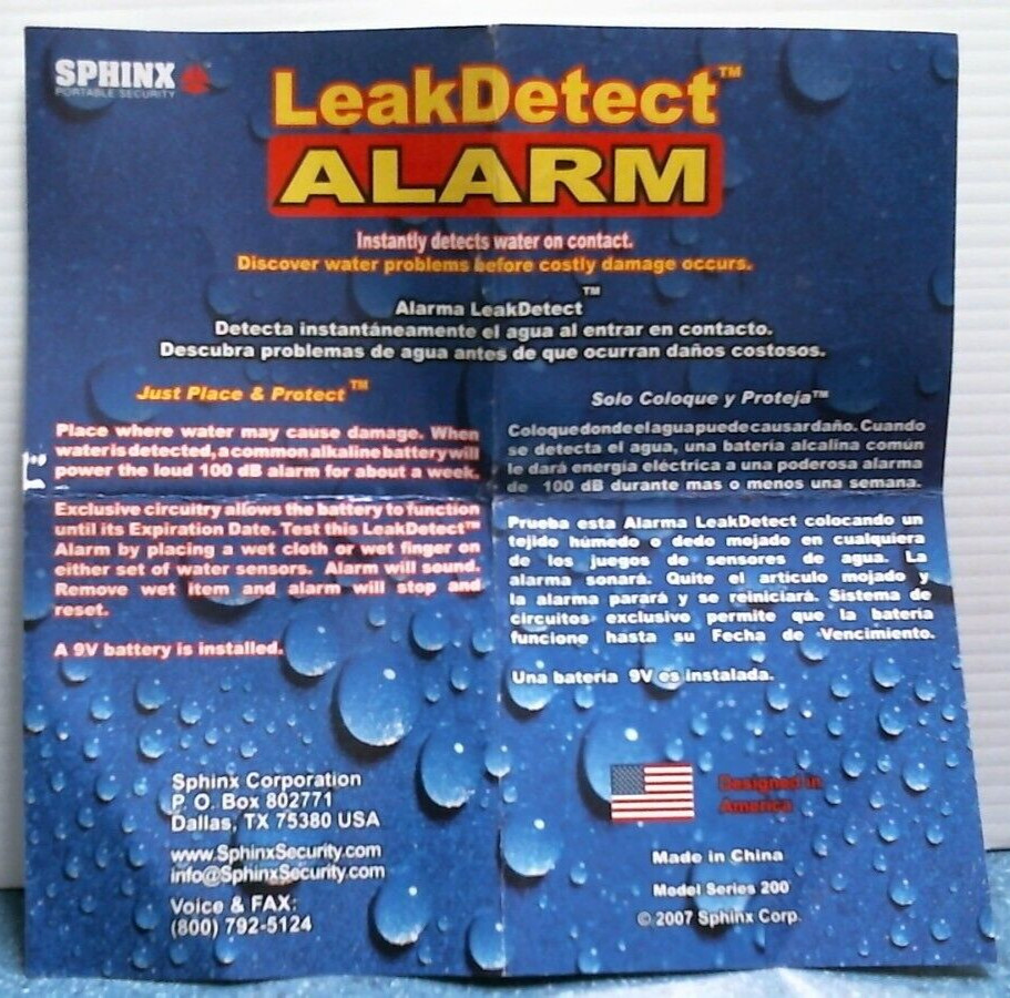 Sphinx LeakDetect Alarm (01211) FS
