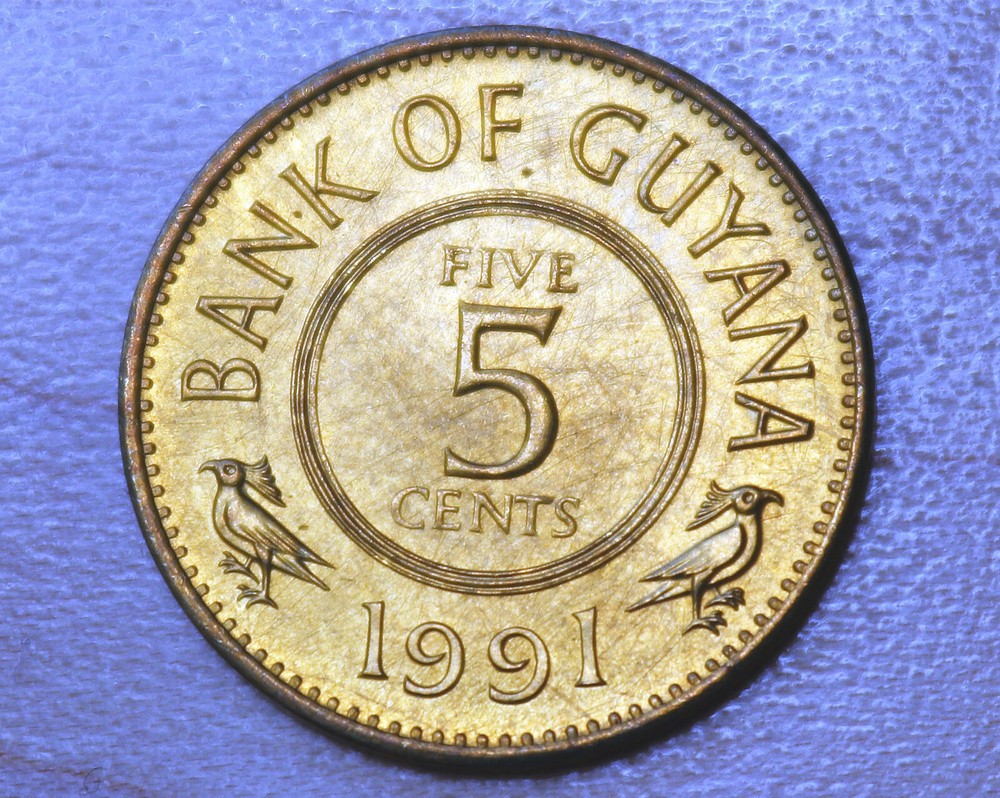 1991 Guyana 5 Cents
