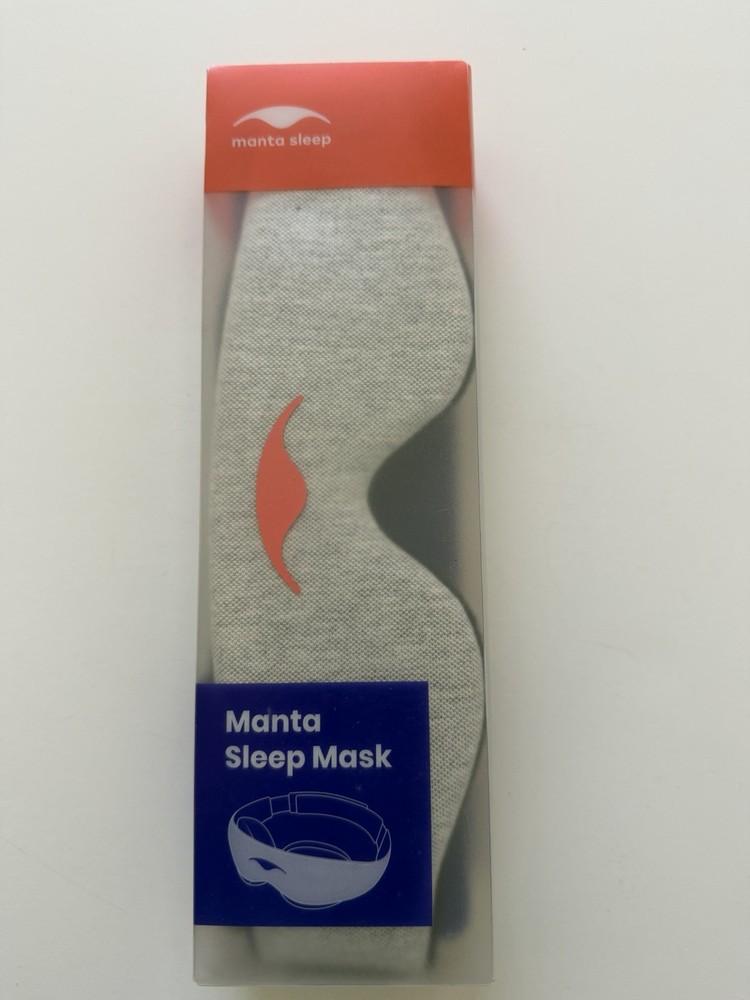 Manta Sleep Mask Soft Adjustable Light Blocking Eye Cups Soft Mask Gray & Red