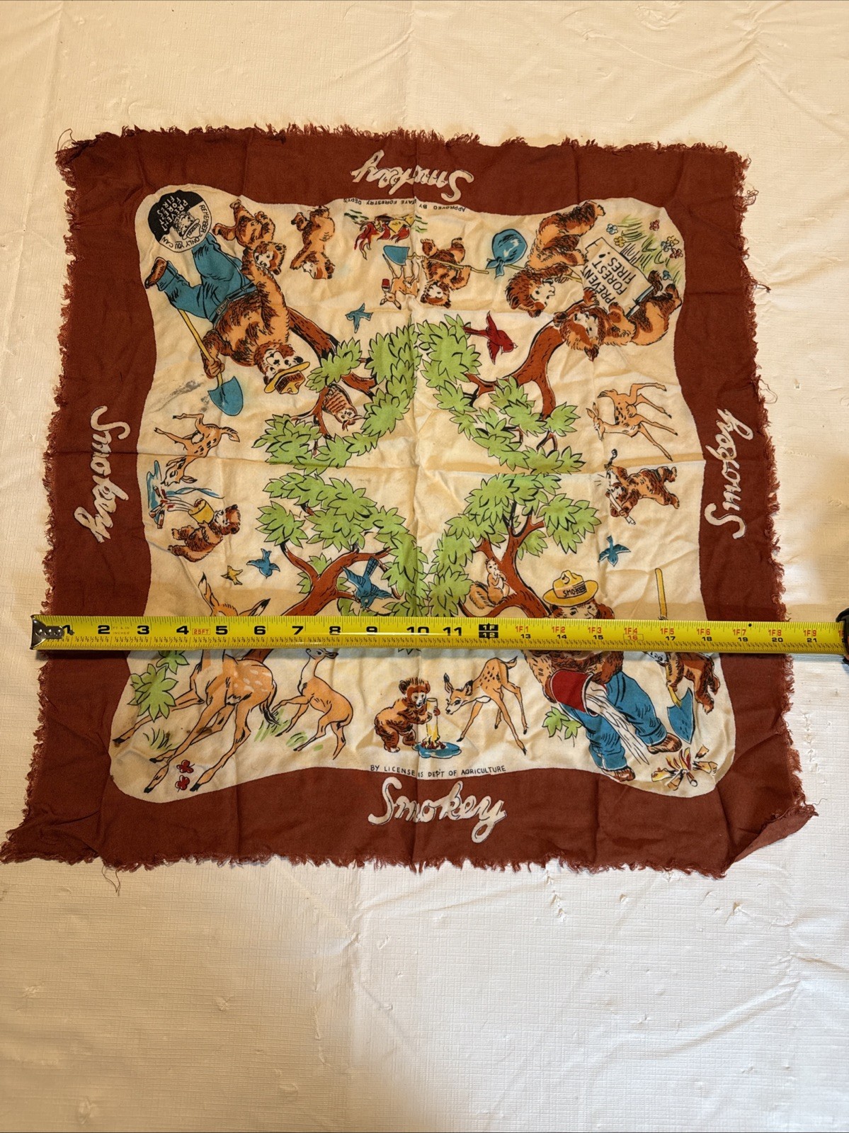 VTG 1940s-50s US Dept Agriculture SMOKEY THE BEAR Forestry Department SCARF-HTF