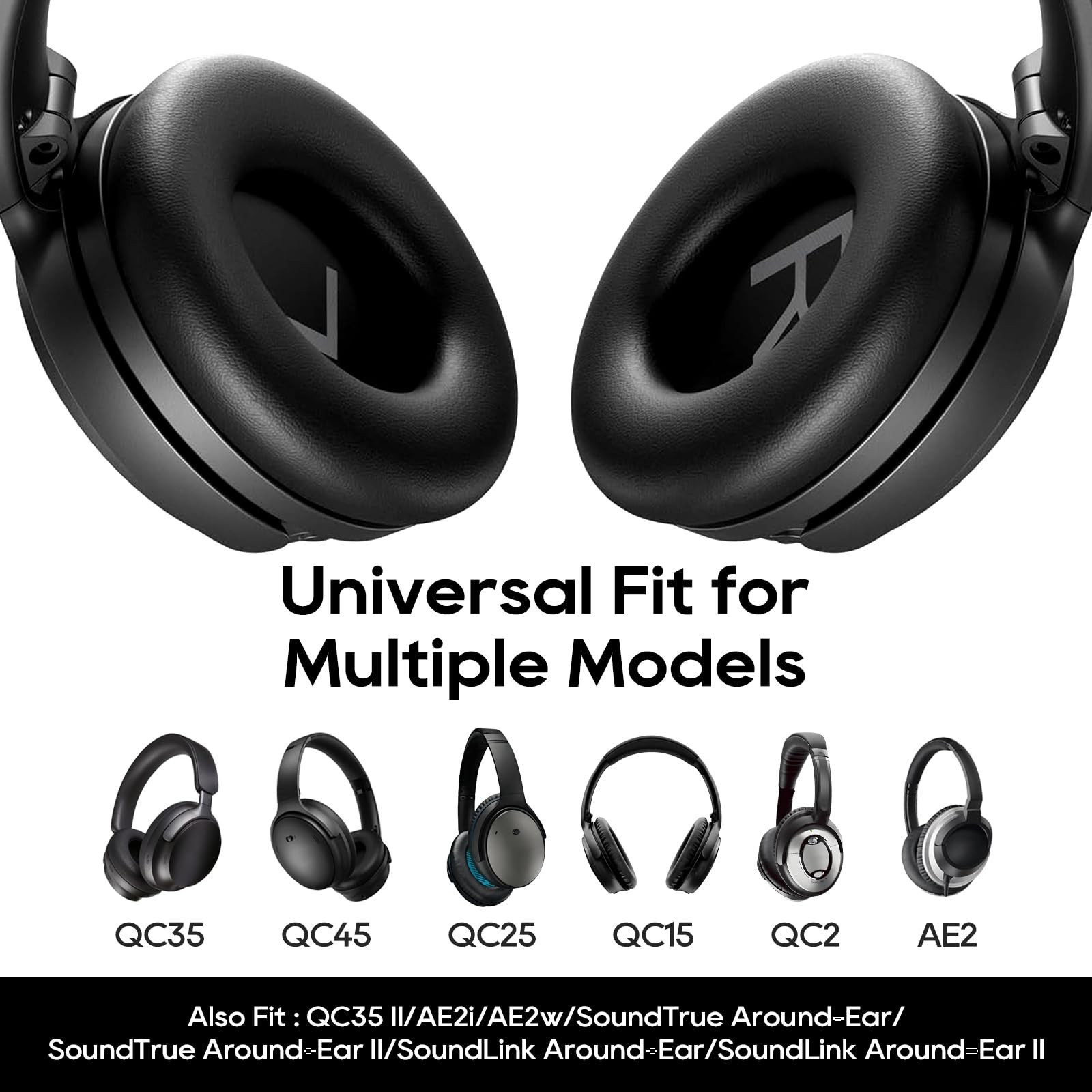 Replacement Ear Pads for Bose QC35 QC45 QC25 QC15 SoundLink Over-Ear Cushions