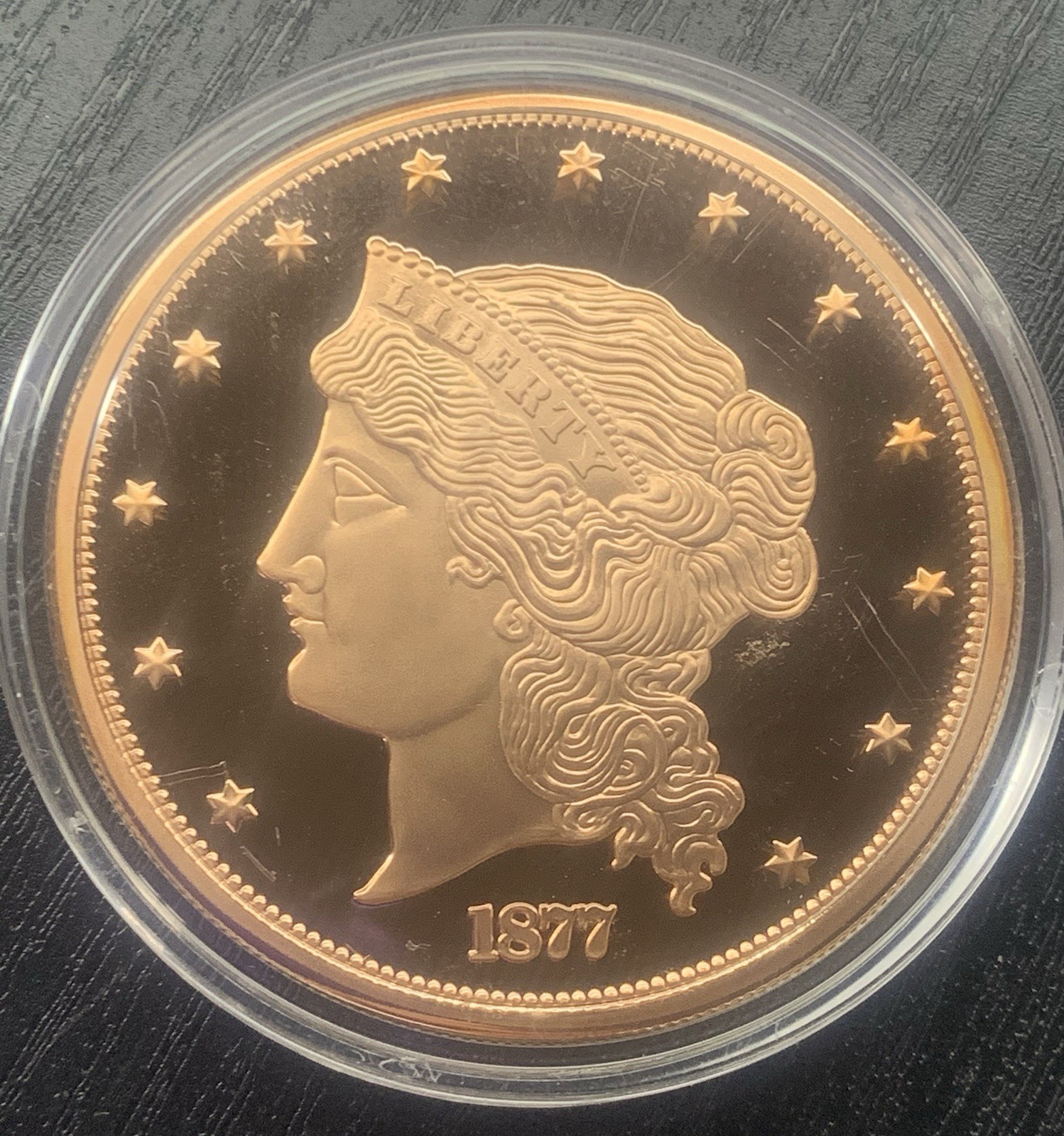 1877 Copper 1.25 oz Barber's $50 Half-Union Proof .999 Copper Round