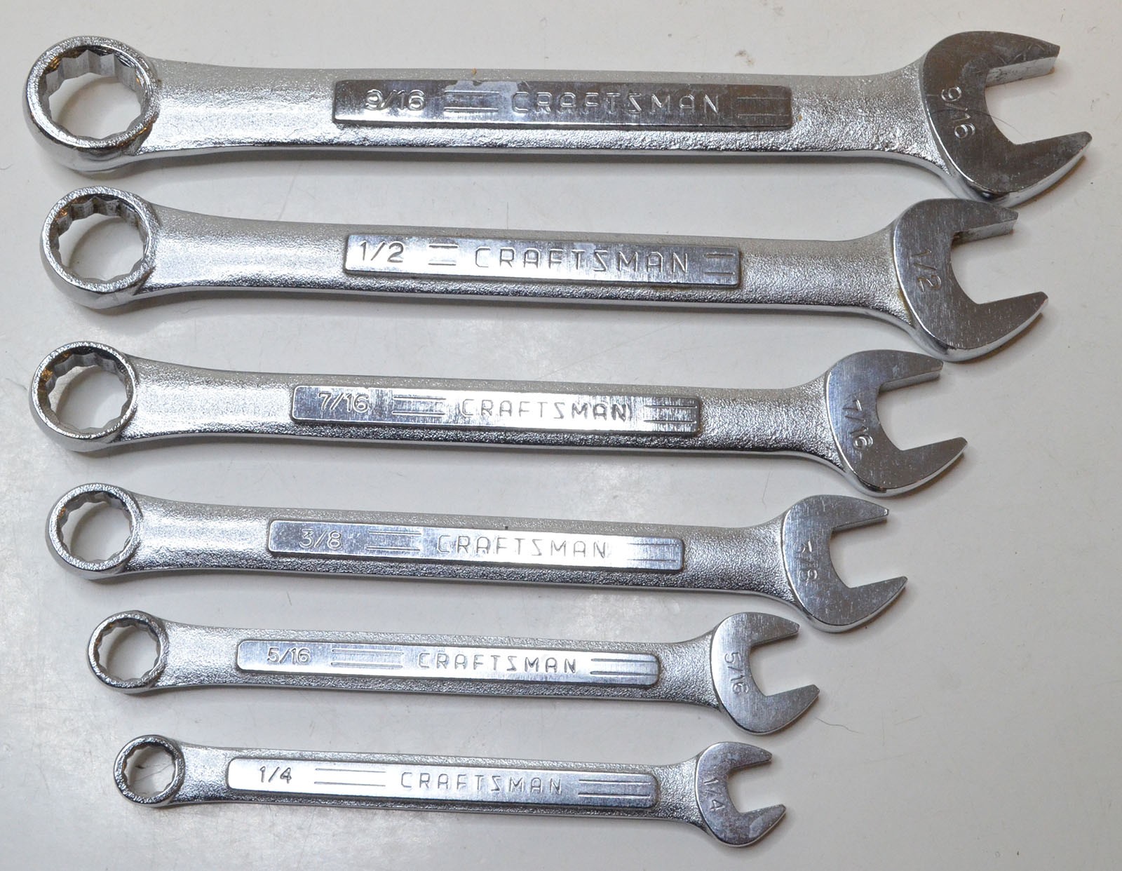 Vintage Craftsman 12pc Inch-SAE 12 Point Combination Wrench Set - Japan