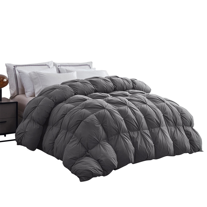 SNOWMAN Goose Down Comforter Pinch Pleat Duvet Insert 750FP,1200TC Cotton