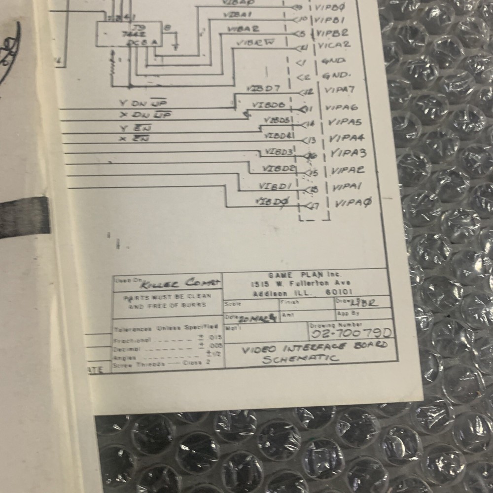 Original Kaos Game Plan arcade Video game manual