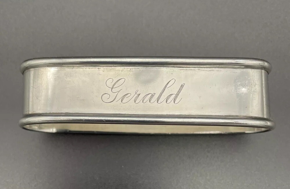 Lunt Sterling Silver Napkin Ring Engraved Name “Gerald”