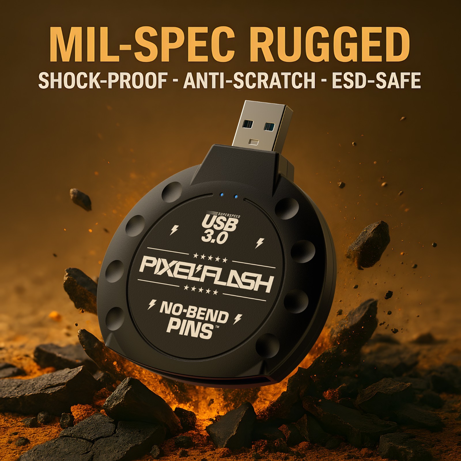 PixelFlash No-Bend Pins CF Memory Card Reader USB3.0 Compact Flash Adapter UDMA7