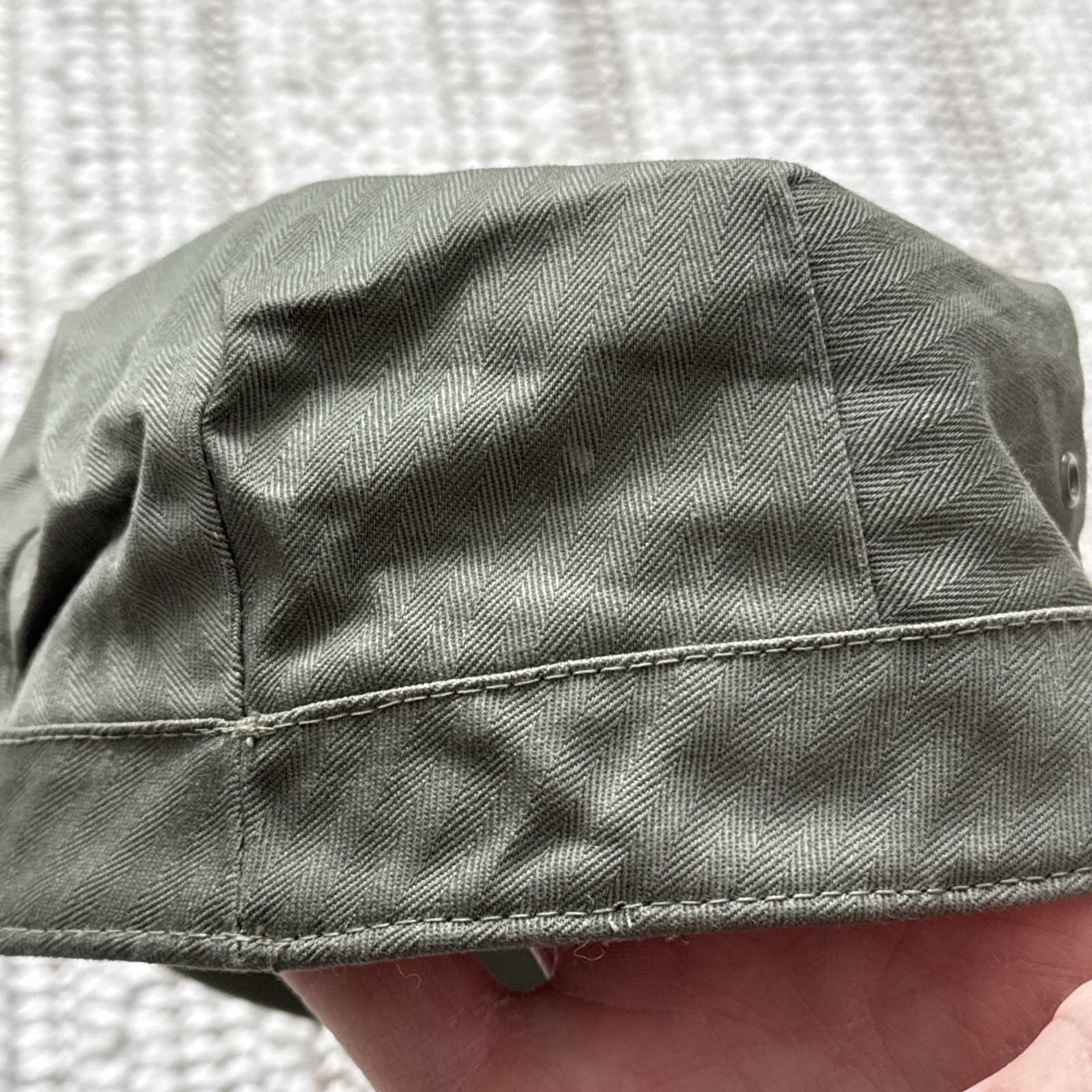 US Army HBT Fatigue Hat Cap WWII, Dated 1943, Herringbone, Size XL VTG