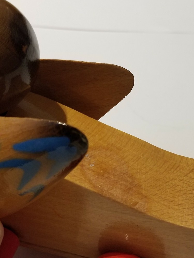 Vintage Wobbly Solid Wooden Animated Duck Pull Along String By Simba Rare!