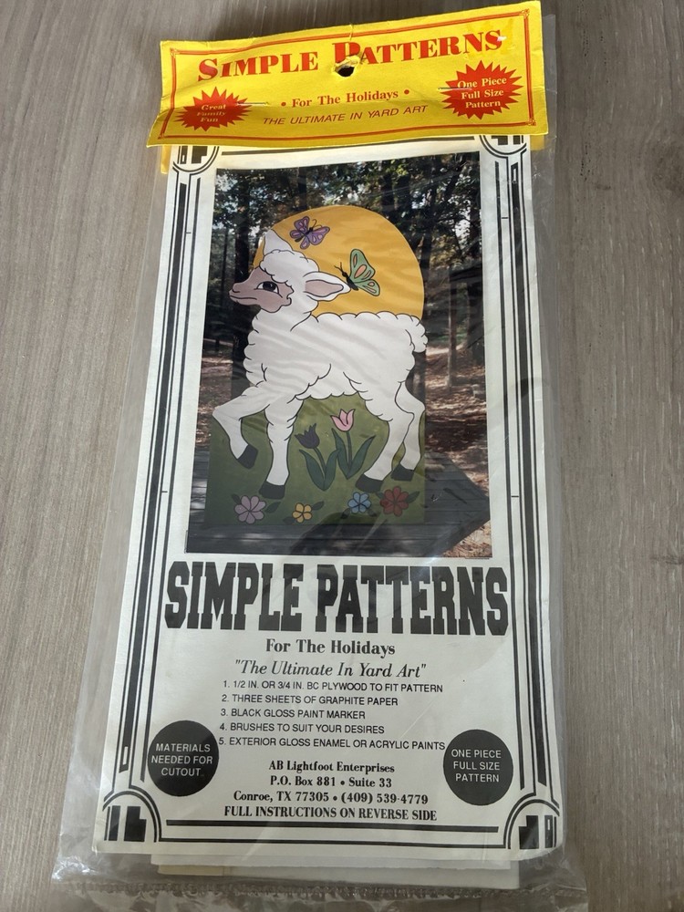 Yard Art Wood Cut Out Pattern Easter Spring Lamb AB Lightfoot Enterprise