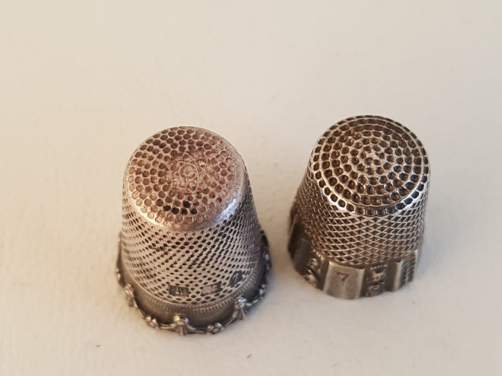 Vintage 2 sterling silver thimbles 7 Germany