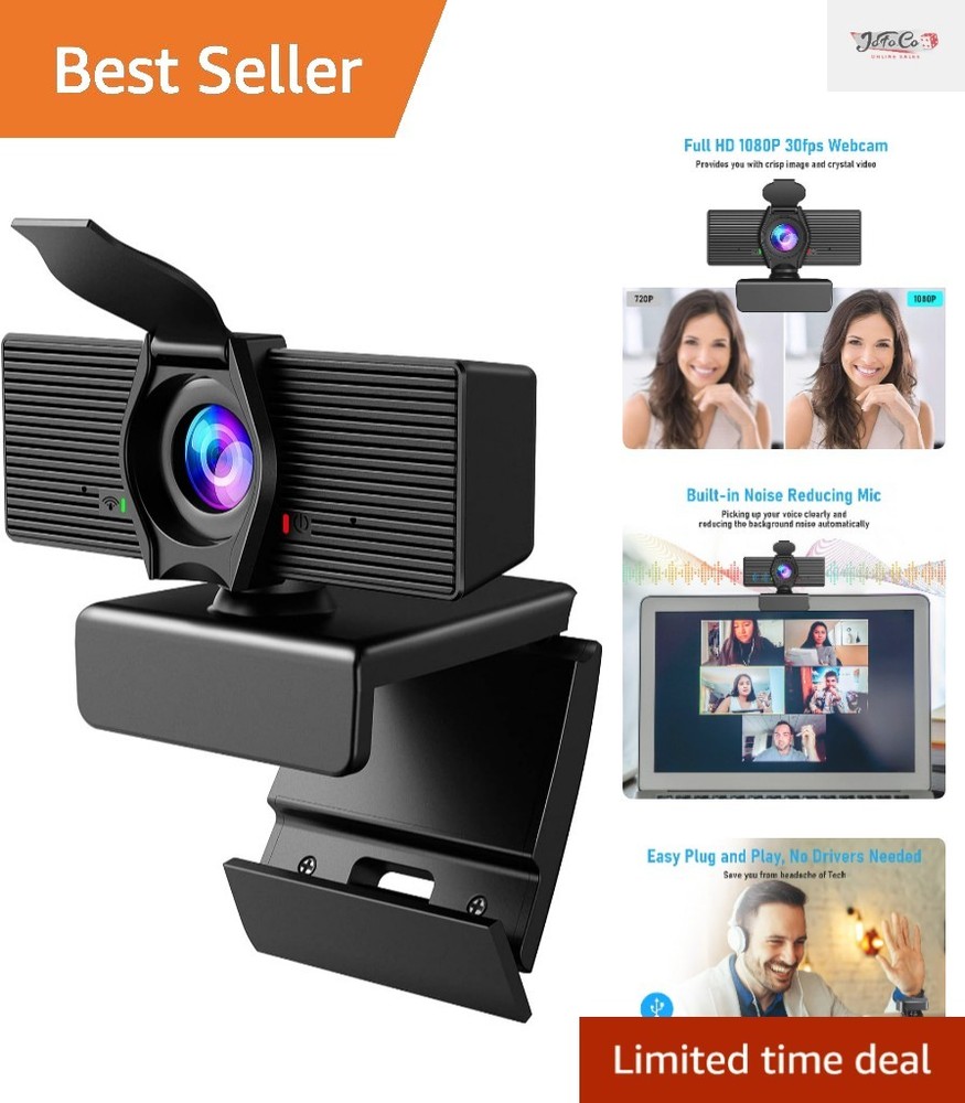 Plug & Play Web Camera with Auto Low Light Correction – Ideal for Video Calls