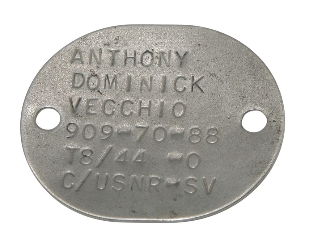 WWII Navy Dog Tag USS La Vallette Guadalcanal Solmon Iwo Jima Okinawa CA10